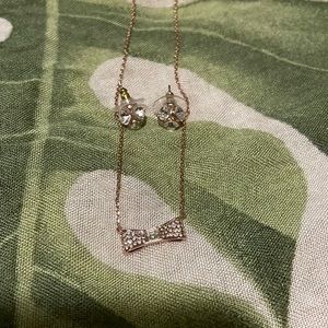 Kate Spade rose gold necklace and earrings